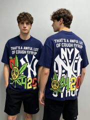 Cough Syrup Weed Leaf Peace Symbol Apple NY Graffiti Double Sided Print Tee 2 colors 29288701