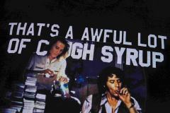 Cough Syrup Movie Scene Two Characters Stacked Cash Portrait Photo Asaali Cursive Signature Contrast Double Slogan Tee 29303852