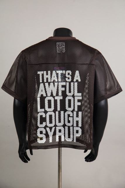 Cough Syrup Retro Sport Streetwear Available Front Simple Block Typography Back Large Stacked Letter Print Cropped Mesh Jersey T-Shirt 4 colors 29345315