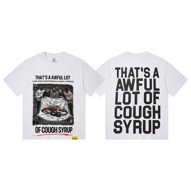 Cough Syrup High Street Front Figure Back Letter Double Side Print Tee 2 colors 29288631