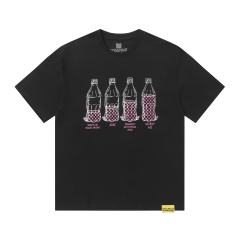 Cough Syrup Four Outline Syrup Bottles Pink Polka Dot Liquid Level Front Half Pink Dot Filled Stacked Slogan Tee 2 colors 29290183