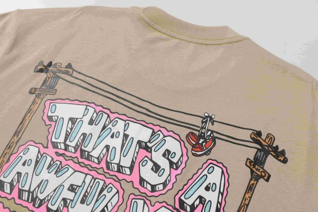 Cough Syrup Bubble 3D Outline Letter High Rollers Poker Chip Utility Pole Cartoon Graphic Double Side Tee 29303799