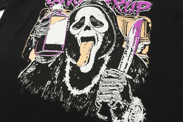 Cough Syrup Dark Punk Horror Ghostface Graffiti Figure Drip Deformed Font Dual Side Printed Tee 29302305