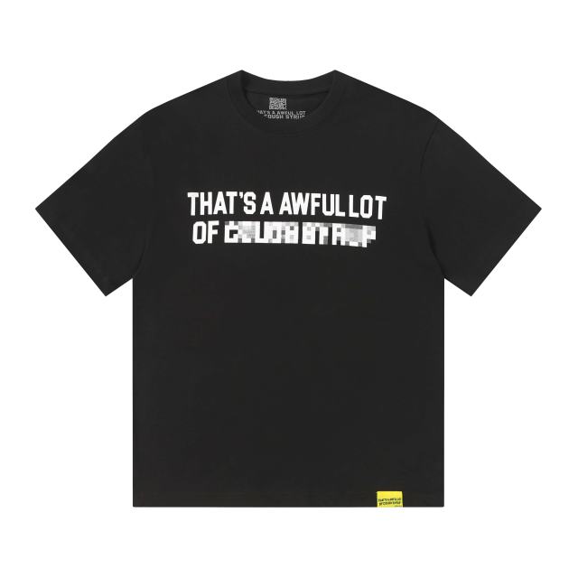 Cough Syrup Cyber Street Glitch Pixel Mosaic Half Blur Text Front Segmented Normal & Distorted Stacked Letter Back Tee 2 colors 29302180