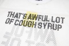 Cough Syrup Retro Sport Streetwear Available Front Simple Block Typography Back Large Stacked Letter Print Cropped Mesh Jersey T-Shirt 4 colors 29345315