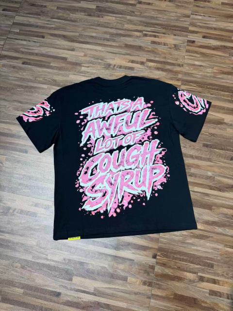 Cough Syrup Pink Splatter Graffiti Cup Front Back Double Sided Print Tee 2 colors 29290023