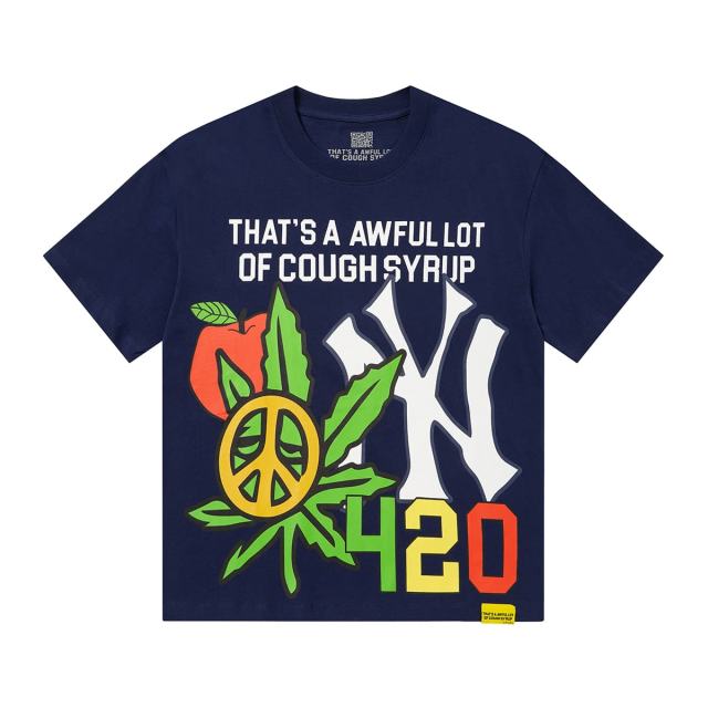 Cough Syrup Weed Leaf Peace Symbol Apple NY Graffiti Double Sided Print Tee 2 colors 29288701