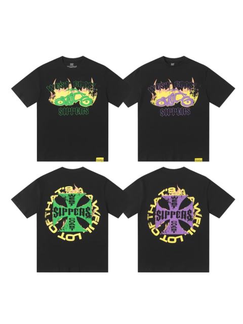 Cough Syrup West Coast Sippers Flame Motorcycle Cross Double Sided Print Tee 2 29303788