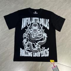 Cough Syrup Retro Festival Streetwear Black Base Oriental Dragon Line Drawing Gothic Typography Music Tour Print T-Shirt 29344175