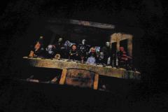 Cough Syrup The Last Supper Hip Hop Rapper Group Remake Painting Front Large Bold Yellow Block Letter Slogan Print Tee 29303902