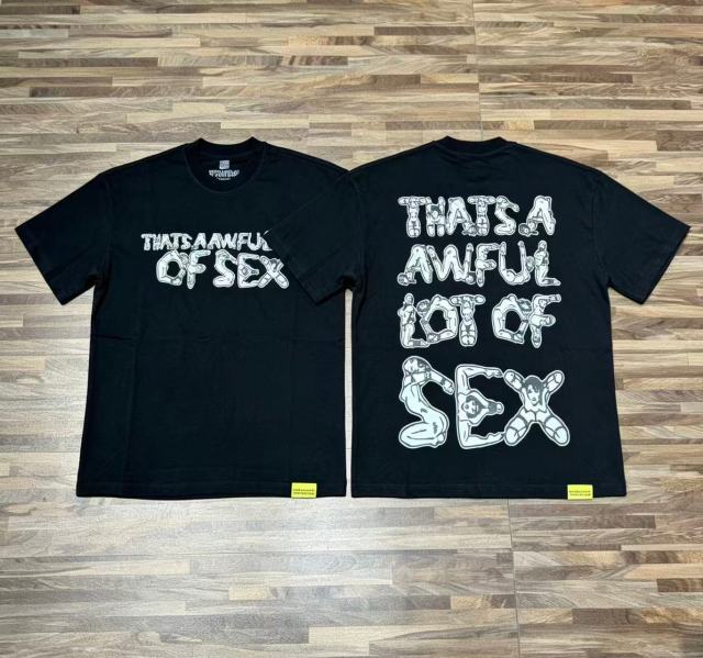 Cough Syrup Unique Aesthetic Figure Constructed Letter Front Back Printed Tee 2 colors 29290006