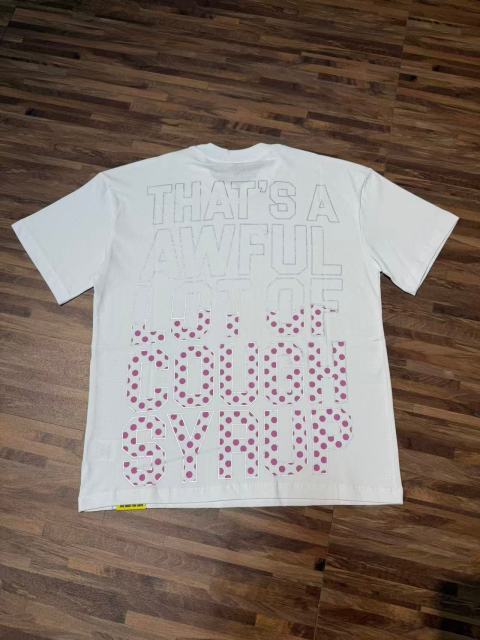 Cough Syrup Four Outline Syrup Bottles Pink Polka Dot Liquid Level Front Half Pink Dot Filled Stacked Slogan Tee 2 colors 29290183