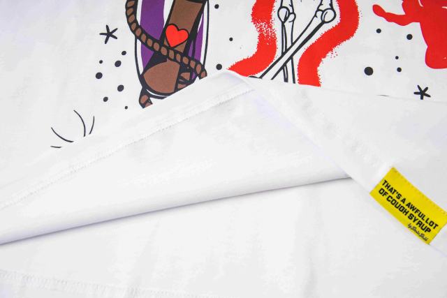 Cough Syrup Red Neon Outline Skeleton Cupid Angel Actavis Cough Syrup Bottle Spider Multi Element Combo Graphic Tee 29303909