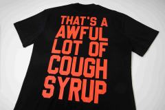 Cough Syrup Red Hue Grim Reaper Group Portrait Gothic Death Letter Front Large Orange Bold Block Slogan Print Tee 29303887