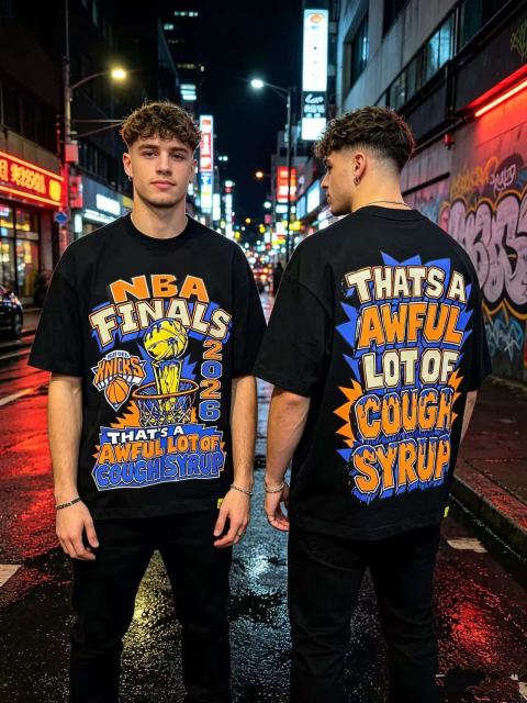 Cough Syrup Basketball Final Golden Trophy Graffiti Print Tee 2 colors 29359165