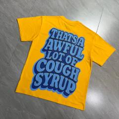 Cough Syrup Y2K Relax Street Bright Yellow Background Cartoon Honey Bear Purple Syrup Dripping Liquid Art Print T-Shirt 29344143