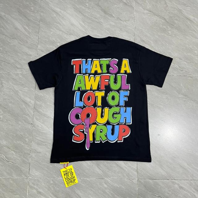 Cough Syrup Cartoon Hip Hop Streetwear Front Multicolor Toucan Bird Grill Teeth Jewelry Pouring Purple Syrup Cup Drip Rainbow Letter Print T-Shirt 2 colors 29344027