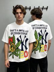 Cough Syrup Weed Leaf Peace Symbol Apple NY Graffiti Double Sided Print Tee 2 colors 29288701