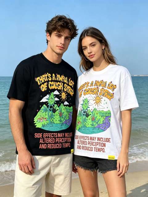 Cough Syrup Psychedelic Sun Plant Print Tee 2 colors 29010783