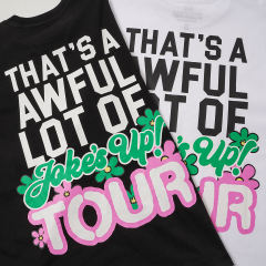 Cough Syrup Jokes Up Tour Daisy Floral Double Sided Letter Print Oversized Tee 2 colors 29288637