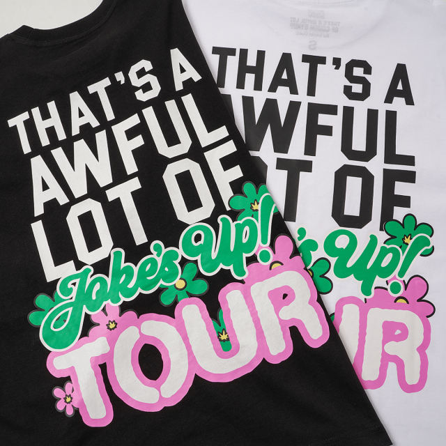 Cough Syrup Jokes Up Tour Daisy Floral Double Sided Letter Print Oversized Tee 2 colors 29288637