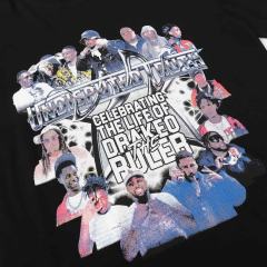 Cough Syrup Rapper Collage Portrait Tribute Drakeo The Ruler Undisputed Truth Gothic Letter Text Single Side Print Tee 29303792