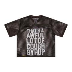 Cough Syrup Retro Sport Streetwear Available Front Simple Block Typography Back Large Stacked Letter Print Cropped Mesh Jersey T-Shirt 4 colors 29345315