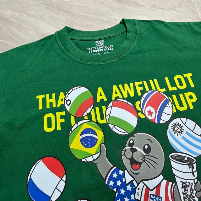 Cough Syrup Cartoon Streetwear Front Cute Us Jersey Sea Lion Multinational Country Flag Football Ball Slogan Print T-Shirt 4 colors 29343108