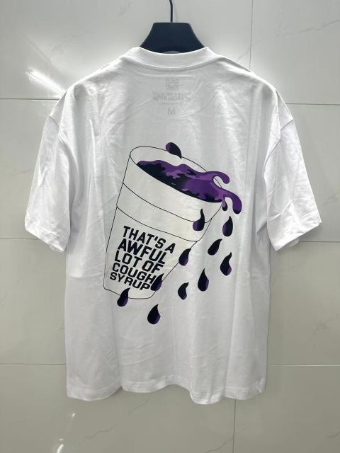 Cough Syrup PO' UP US City Name List Green Box Text Gradient Flame Front Purple Syrup Dripping Disposable Cup Print Tee 2 colors 29303911