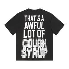 Cough Syrup Cyber Street Glitch Pixel Mosaic Half Blur Text Front Segmented Normal & Distorted Stacked Letter Back Tee 2 colors 29302180