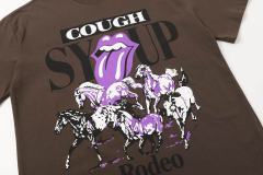 Cough Syrup Running Horses Purple Tongue Split Letter Front Full Stacked Slogan Back Tee 2 colors 29290051