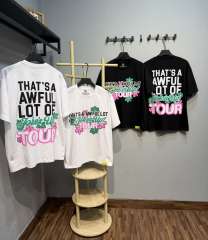 Cough Syrup Jokes Up Tour Daisy Floral Double Sided Letter Print Oversized Tee 2 colors 29288637