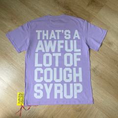 Cough Syrup Basic Streetwear Front Simple Line Font Back Huge Bold Stacked Letter Dual Side Print T-Shirt 29345290