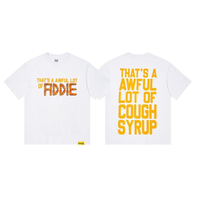 Cough Syrup Capsule Pill Golden Orange Letter Print Tee 2 colors 29359164