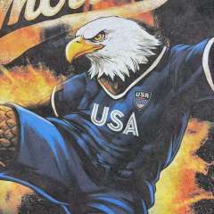 Mixed Emotion USA Canada Mexico World Cup Flame Eagle Print T-shirt 29370498