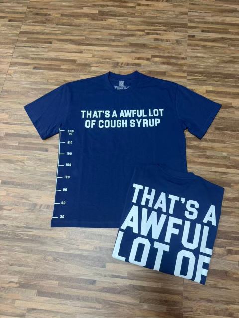 Cough Syrup Minimal Street Small Front Slogan Side Ruler Scale Print Large Stacked Bold Letter Back Tee 5 colors 29302154