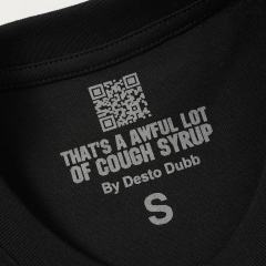 Cough Syrup Green And Blue Contrast Split Demon Face Front Large Stacked Text Slogan Back Oversized Tee 29288677