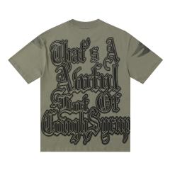 Cough Syrup Sketch Cupid Angel Tattoo Detail Front Gothic Stacked Cursive Slogan Back Tee 4 colors 29290017