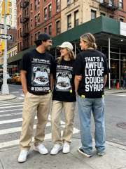 Cough Syrup High Street Front Figure Back Letter Double Side Print Tee 2 colors 29288631