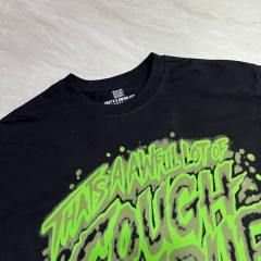 Cough Syrup Dark Grunge Streetwear Front Splatter Paint Toxic Green Jagged Graffiti Letter Overturned Cup Purple Liquid Print Oversized T-Shirt 29343950