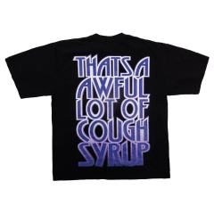 Cough Syrup Hip Hop Streetwear Gothic Stacked Letter Slogan USA Continent Map Emblem Badge Double Side Tee 29303789