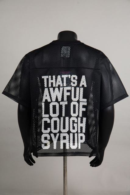 Cough Syrup Retro Sport Streetwear Available Front Simple Block Typography Back Large Stacked Letter Print Cropped Mesh Jersey T-Shirt 4 colors 29345315