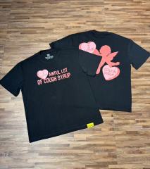 Cough Syrup I Love Nested Heart Front Cupid Angel Syrup Bottle Back Double Sided Print Tee 2 colors 29290046