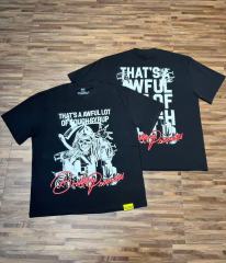 Cough Syrup Gothic Streetwear Line Drawing Reaper Urban Scene Dual Side Contrast Script Signature Typography Tee 29302199