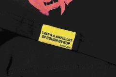 Cough Syrup Horror Teeth Portrait Print Back Irregular Flame Circle Demon Logo Double Sided Print Tee 2 colors 29304000