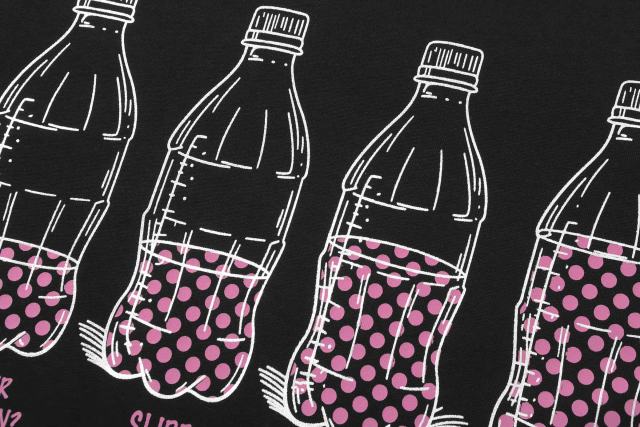 Cough Syrup Four Outline Syrup Bottles Pink Polka Dot Liquid Level Front Half Pink Dot Filled Stacked Slogan Tee 2 colors 29290183