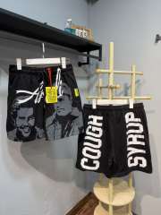 Hip Hop Portrait Graphic Cough Syrup Letter Print Drawstring Casual Street Sweat Shorts 11 colors 29288610