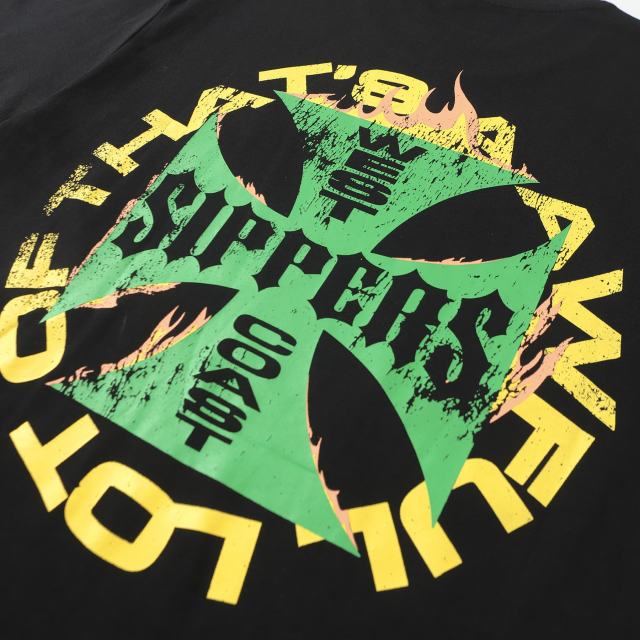Cough Syrup West Coast Sippers Flame Motorcycle Cross Double Sided Print Tee 2 29303788