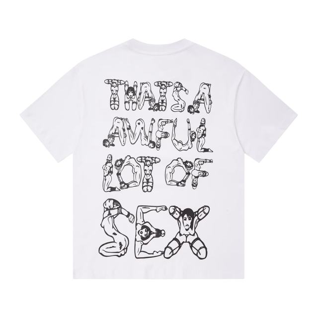 Cough Syrup Unique Aesthetic Figure Constructed Letter Front Back Printed Tee 2 colors 29290006