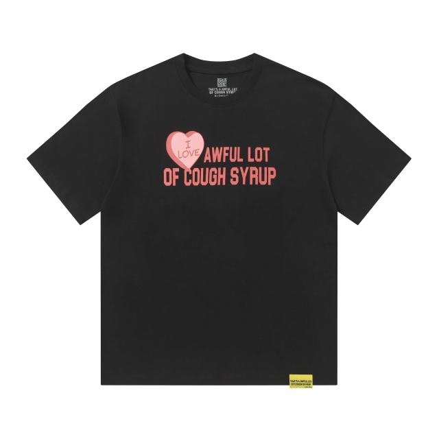 Cough Syrup I Love Nested Heart Front Cupid Angel Syrup Bottle Back Double Sided Print Tee 2 colors 29290046